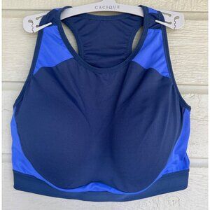 Crane Womens Sports Bra Size Large Blue 38B-38C Bust Padded Support